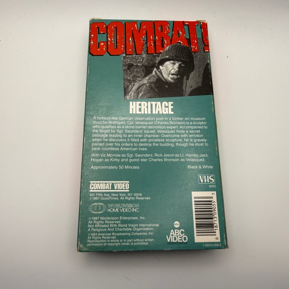 Combat! Episode Five Heritage VHS Vic Morrow Charles Bronson WWII TV Series 9055 - Picture 3 of 4